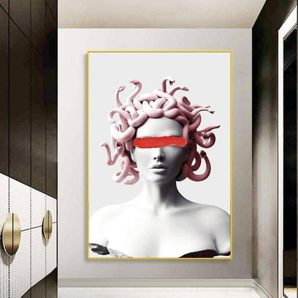 Vaporwave Medusa Canvas Art Print - Stylish & Modern Wall Decor for Home or Office