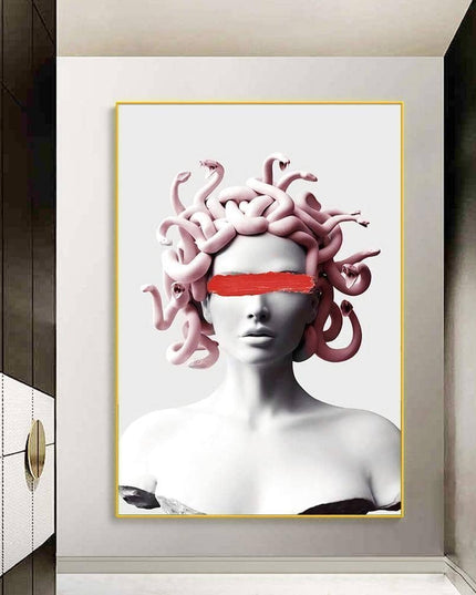 Vaporwave Medusa Canvas Art Print - Stylish & Modern Wall Decor for Home or Office