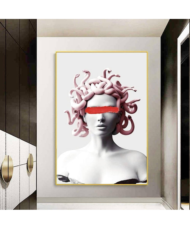 Vaporwave Medusa Canvas Art Print - Stylish & Modern Wall Decor for Home or Office
