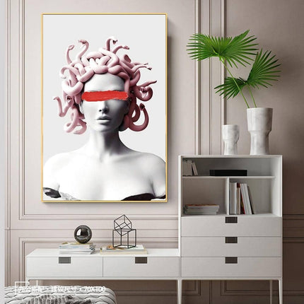 Vaporwave Medusa Canvas Art Print - Stylish & Modern Wall Decor for Home or Office