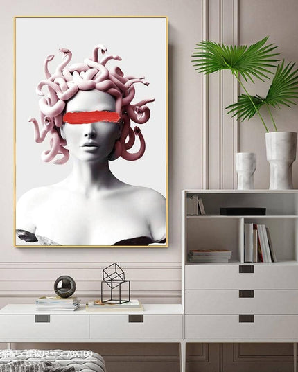 Vaporwave Medusa Canvas Art Print - Stylish & Modern Wall Decor for Home or Office