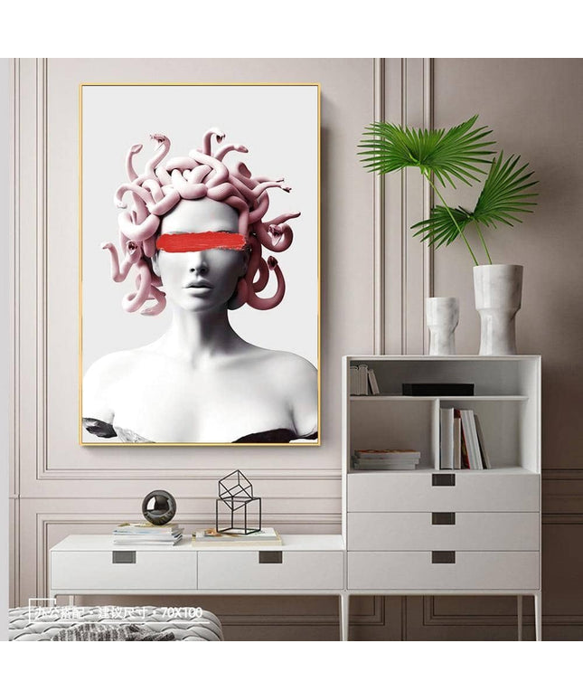 Vaporwave Medusa Canvas Art Print - Stylish & Modern Wall Decor for Home or Office