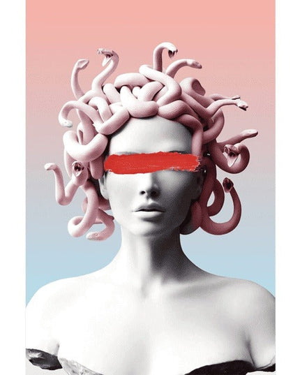 Vaporwave Medusa Canvas Art Print - Stylish & Modern Wall Decor for Home or Office