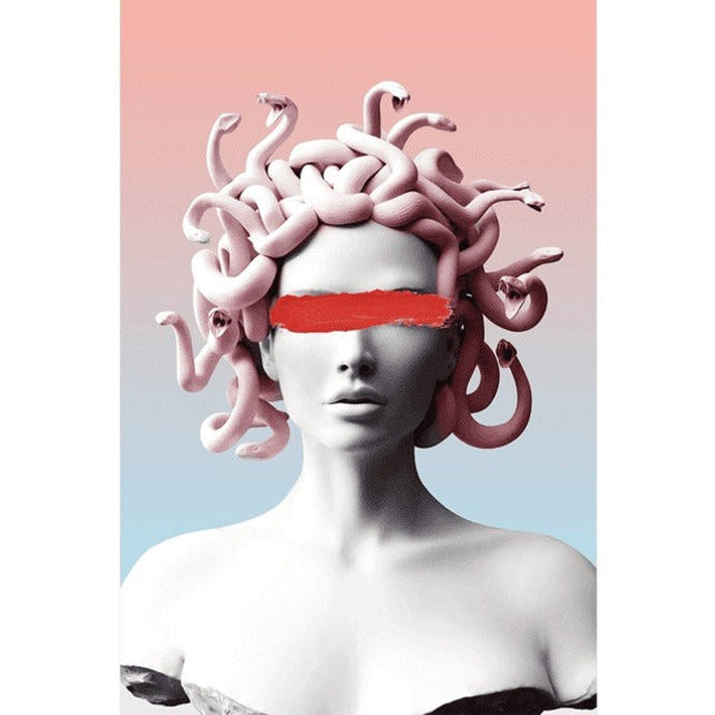 Vaporwave Medusa Canvas Art Print - Stylish & Modern Wall Decor for Home or Office