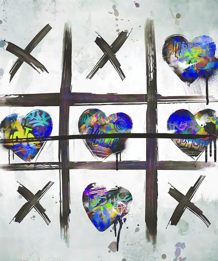 Vibrant Love Symbol: Cross Zero Game Print Wall Poster