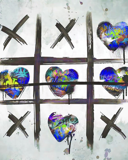 Vibrant Love Symbol: Cross Zero Game Print Wall Poster