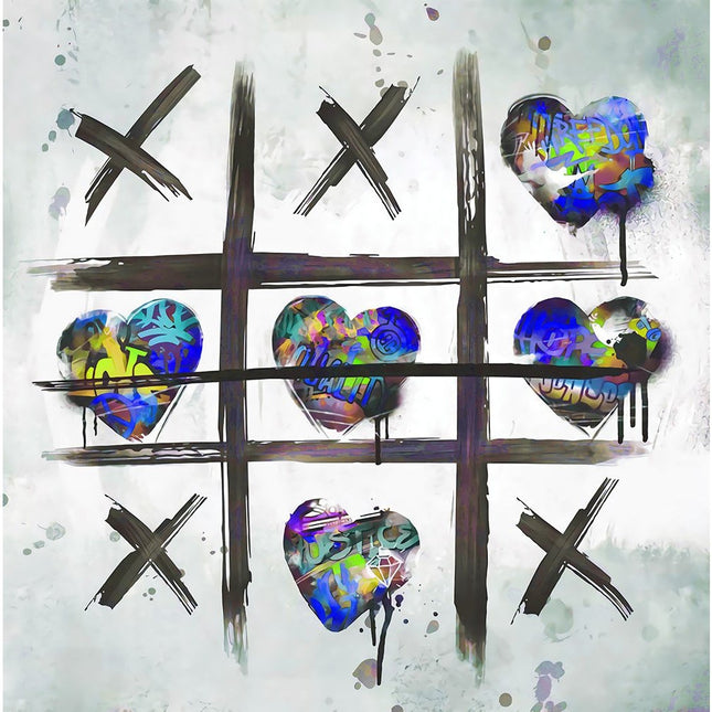 Vibrant Love Symbol: Cross Zero Game Print Wall Poster
