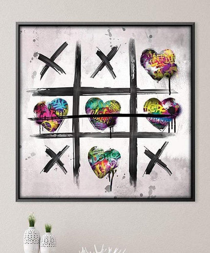 Vibrant Love Symbol: Cross Zero Game Print Wall Poster