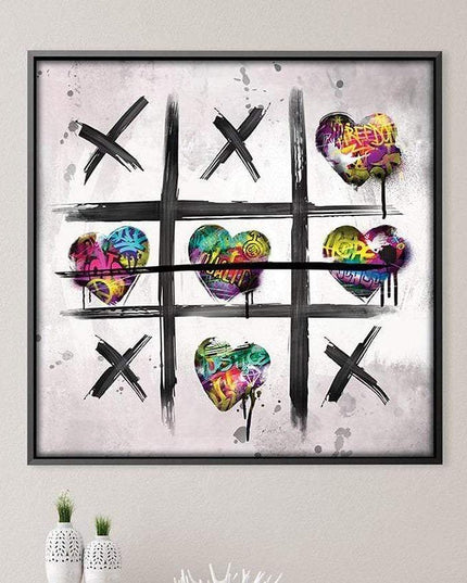 Vibrant Love Symbol: Cross Zero Game Print Wall Poster