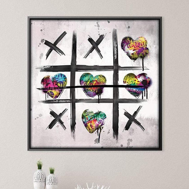 Vibrant Love Symbol: Cross Zero Game Print Wall Poster