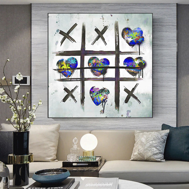 Vibrant Love Symbol: Cross Zero Game Print Wall Poster