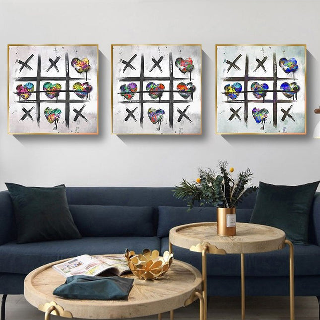 Vibrant Love Symbol: Cross Zero Game Print Wall Poster