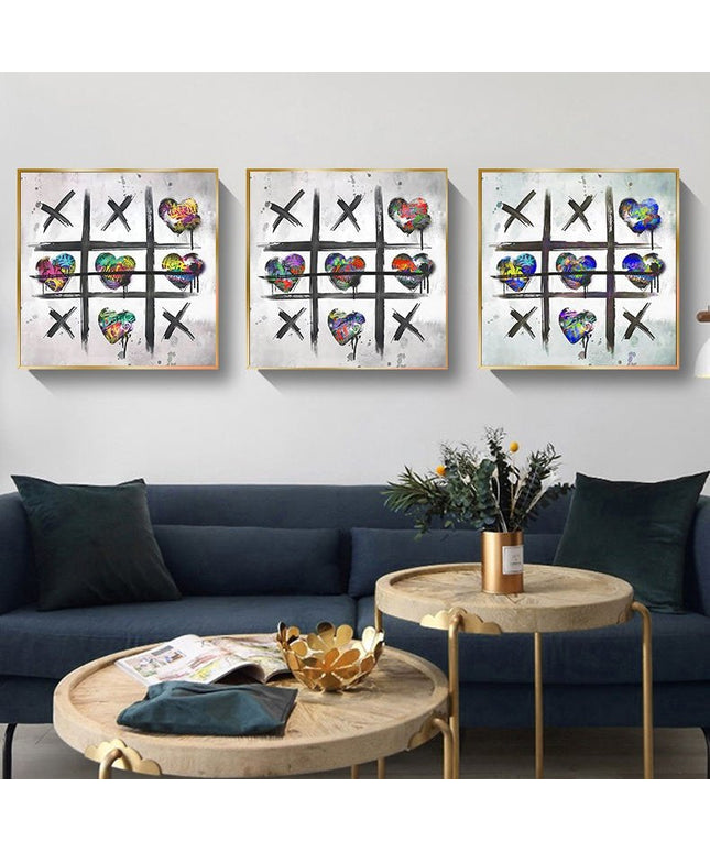 Vibrant Love Symbol: Cross Zero Game Print Wall Poster