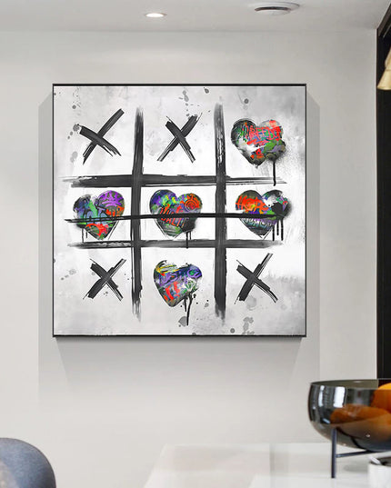 Vibrant Love Symbol: Cross Zero Game Print Wall Poster