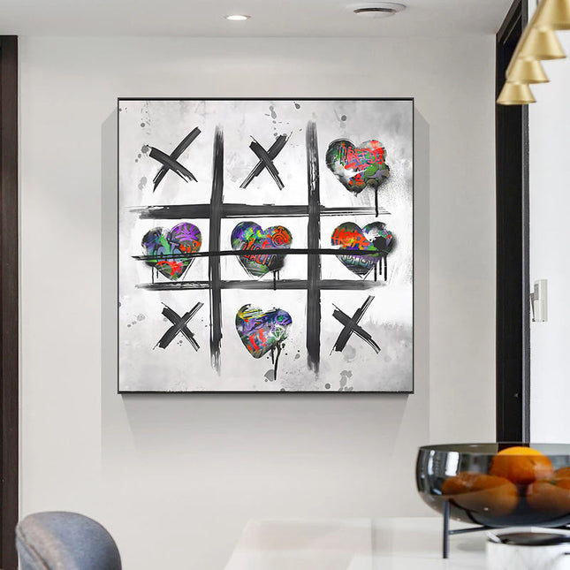 Vibrant Love Symbol: Cross Zero Game Print Wall Poster