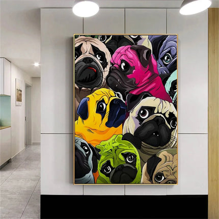 Vibrant Pup: Celebrating Dog Life Canvas Print Wall Poster