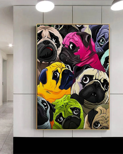 Vibrant Pup: Celebrating Dog Life Canvas Print Wall Poster