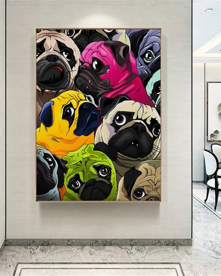 Vibrant Pup: Celebrating Dog Life Canvas Print Wall Poster