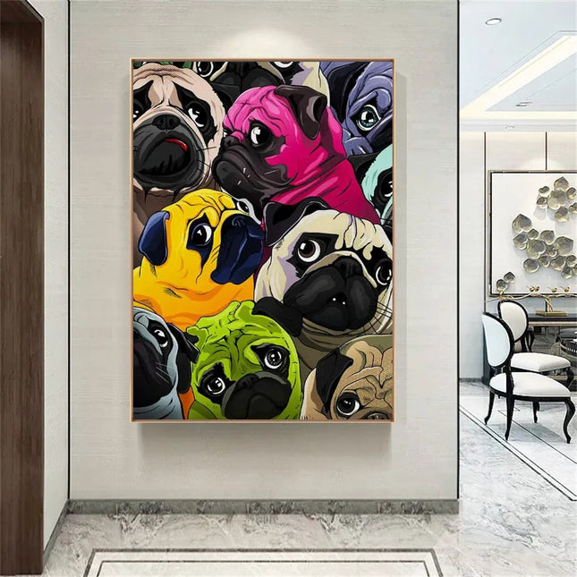 Vibrant Pup: Celebrating Dog Life Canvas Print Wall Poster