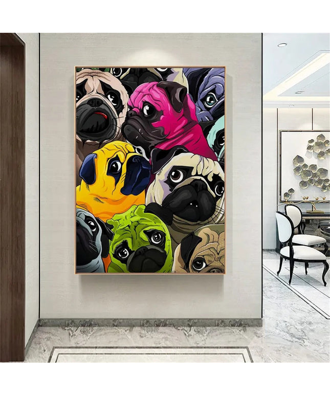 Vibrant Pup: Celebrating Dog Life Canvas Print Wall Poster