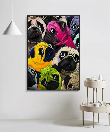 Vibrant Pup: Celebrating Dog Life Canvas Print Wall Poster