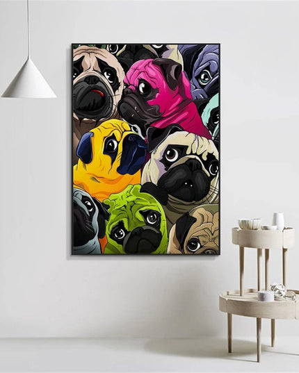 Vibrant Pup: Celebrating Dog Life Canvas Print Wall Poster
