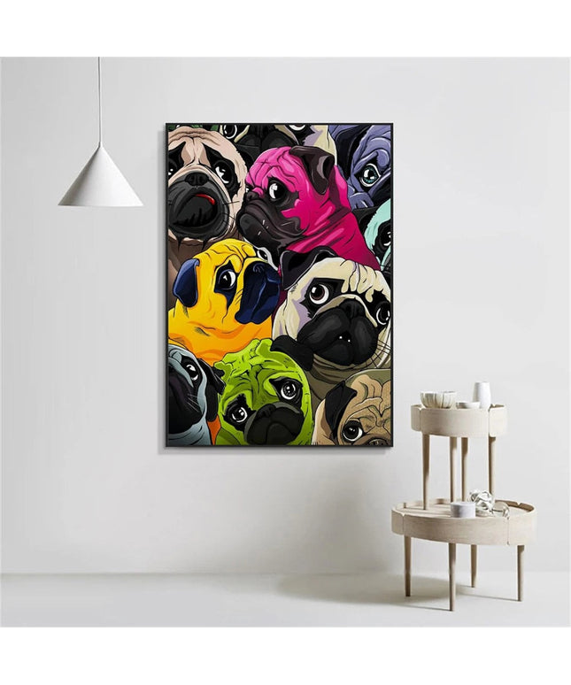 Vibrant Pup: Celebrating Dog Life Canvas Print Wall Poster