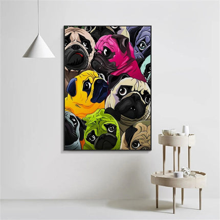 Vibrant Pup: Celebrating Dog Life Canvas Print Wall Poster