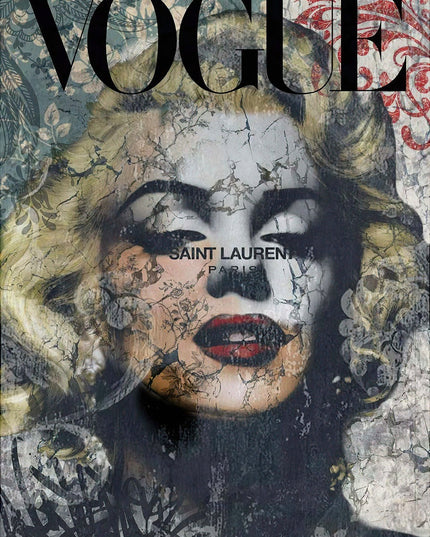 Vogue Paris Cover - Marilyn Monroe Graffiti Canvas Decor Poster Wall Poster