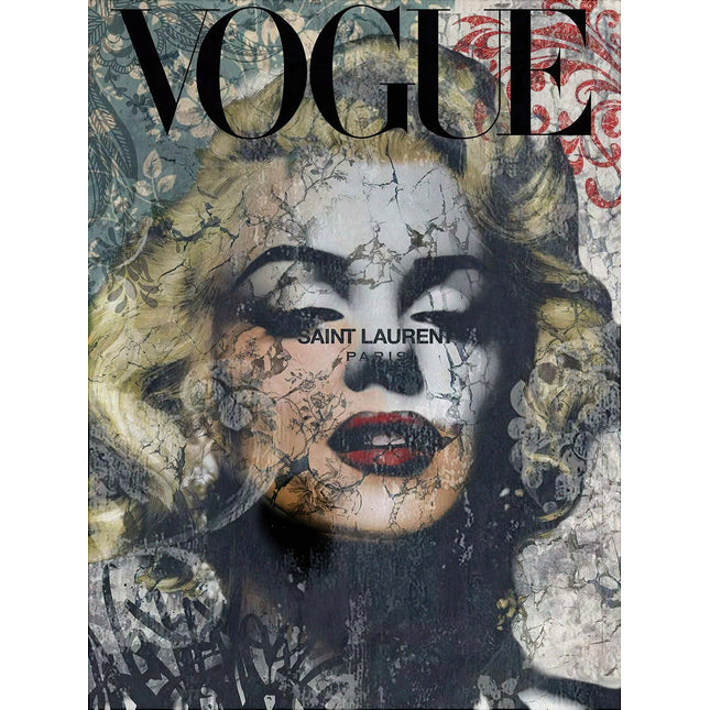 Vogue Paris Cover - Marilyn Monroe Graffiti Canvas Decor Poster Wall Poster