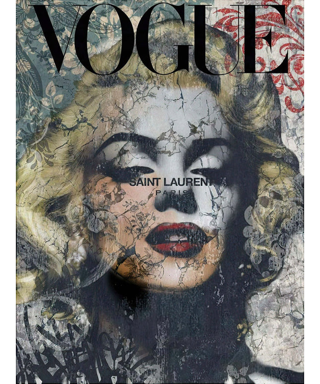 Vogue Paris Cover - Marilyn Monroe Graffiti Canvas Decor Poster Wall Poster
