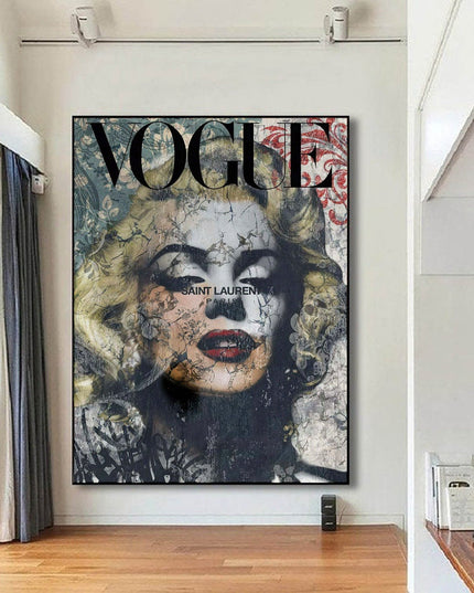 Vogue Paris Cover - Marilyn Monroe Graffiti Canvas Decor Poster Wall Poster