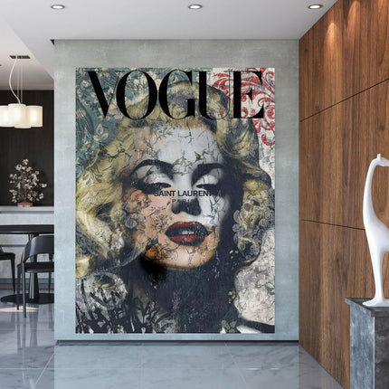 Vogue Paris Cover - Marilyn Monroe Graffiti Canvas Decor Poster Wall Poster