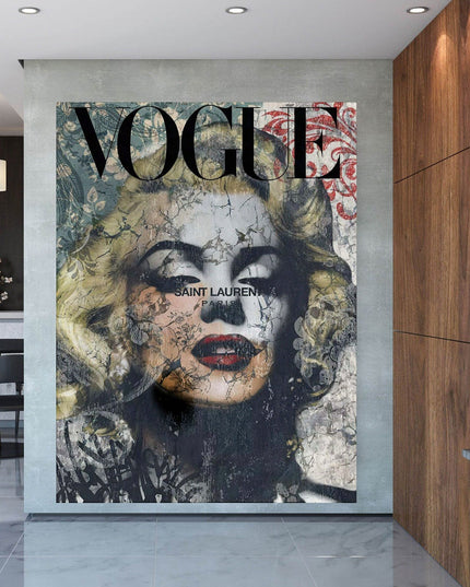 Vogue Paris Cover - Marilyn Monroe Graffiti Canvas Decor Poster Wall Poster