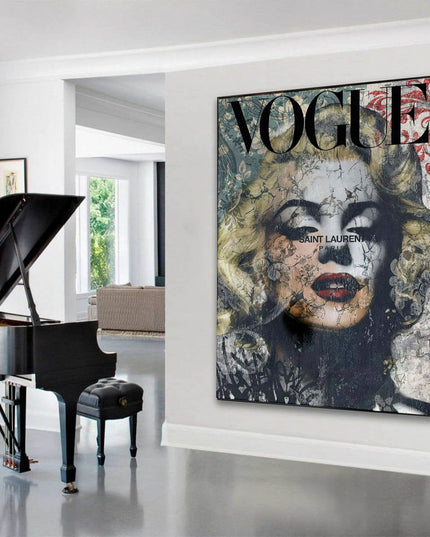 Vogue Paris Cover - Marilyn Monroe Graffiti Canvas Decor Poster Wall Poster