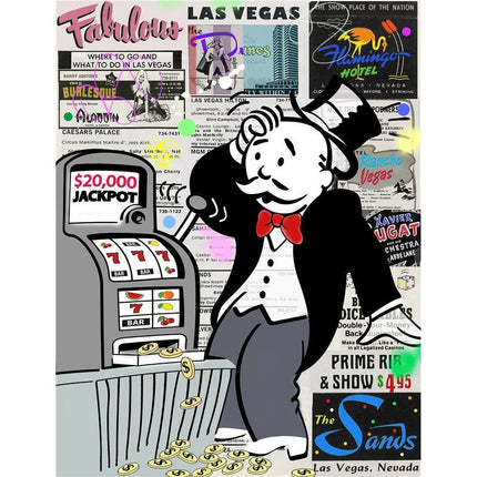 Wall Street Journal Art Poster - Alec Monopoly's Fortune on Canvas