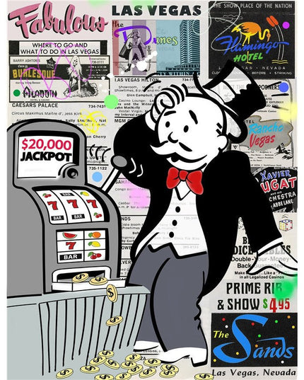 Wall Street Journal Art Poster - Alec Monopoly's Fortune on Canvas
