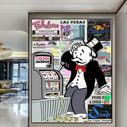 Wall Street Journal Art Poster - Alec Monopoly's Fortune on Canvas
