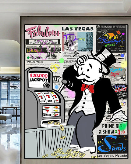Wall Street Journal Art Poster - Alec Monopoly's Fortune on Canvas