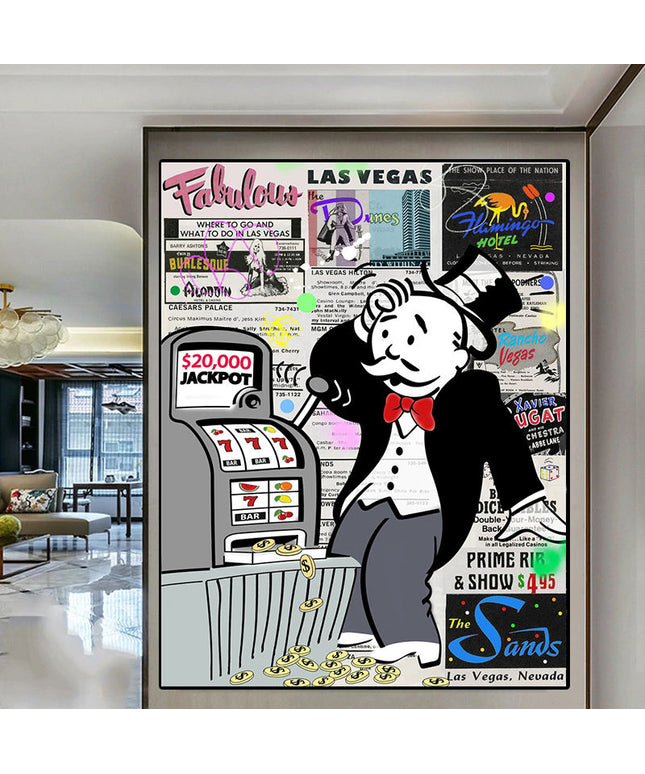 Wall Street Journal Art Poster - Alec Monopoly's Fortune on Canvas