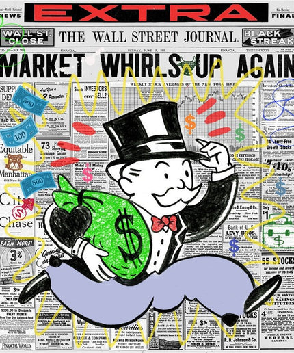 Wall Street Journal Art Poster - Alec Monopoly's Fortune on Canvas