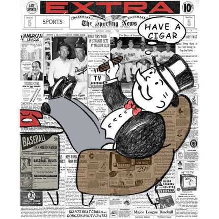 Wall Street Journal Art Poster - Alec Monopoly's Fortune on Canvas