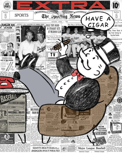 Wall Street Journal Art Poster - Alec Monopoly's Fortune on Canvas