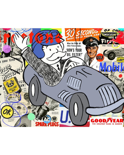 Wall Street Journal Art Poster - Alec Monopoly's Fortune on Canvas