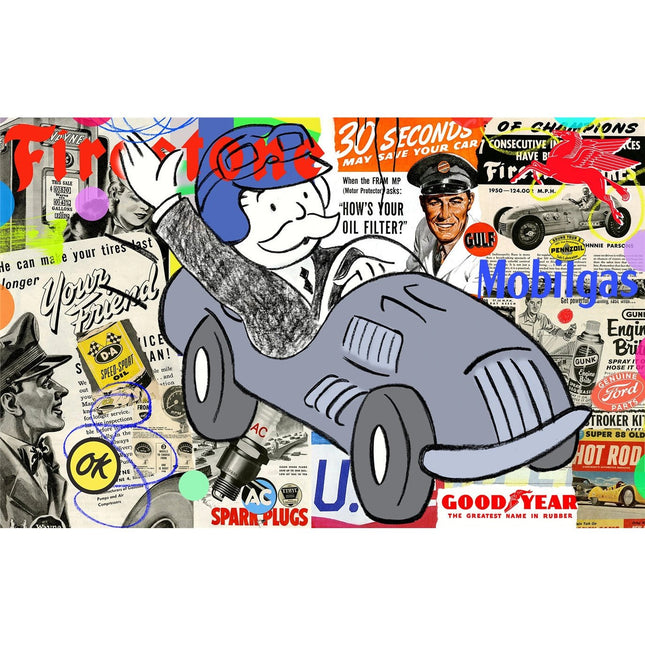 Wall Street Journal Art Poster - Alec Monopoly's Fortune on Canvas