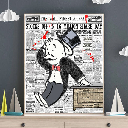 Wall Street Journal Tycoon Monopoly Alec Art Print: Unique and Artistic Wall Decor