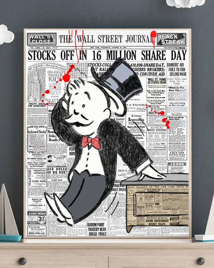 Wall Street Journal Tycoon Monopoly Alec Art Print: Unique and Artistic Wall Decor