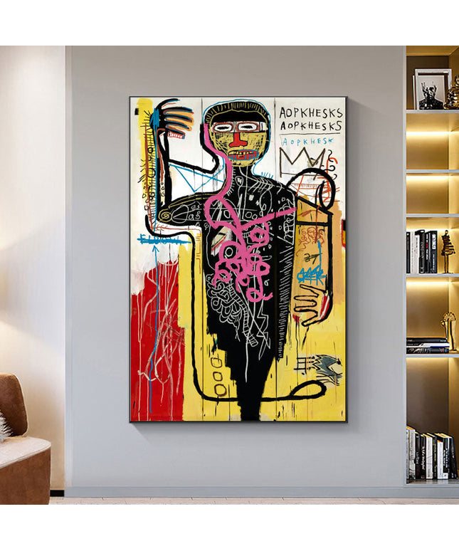 Warhol and Basquiat Graffiti Print - Artistic Tribute Canvas Poster