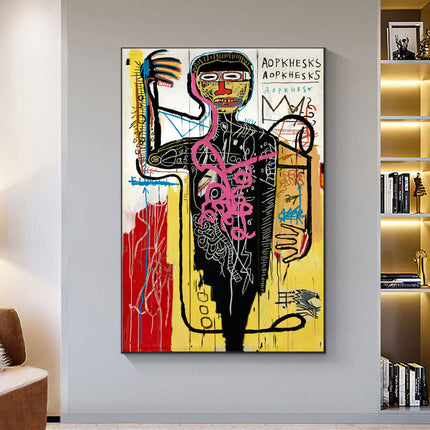 Warhol and Basquiat Graffiti Print - Artistic Tribute Canvas Poster