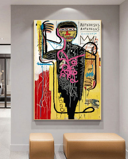 Warhol and Basquiat Graffiti Print - Artistic Tribute Canvas Poster